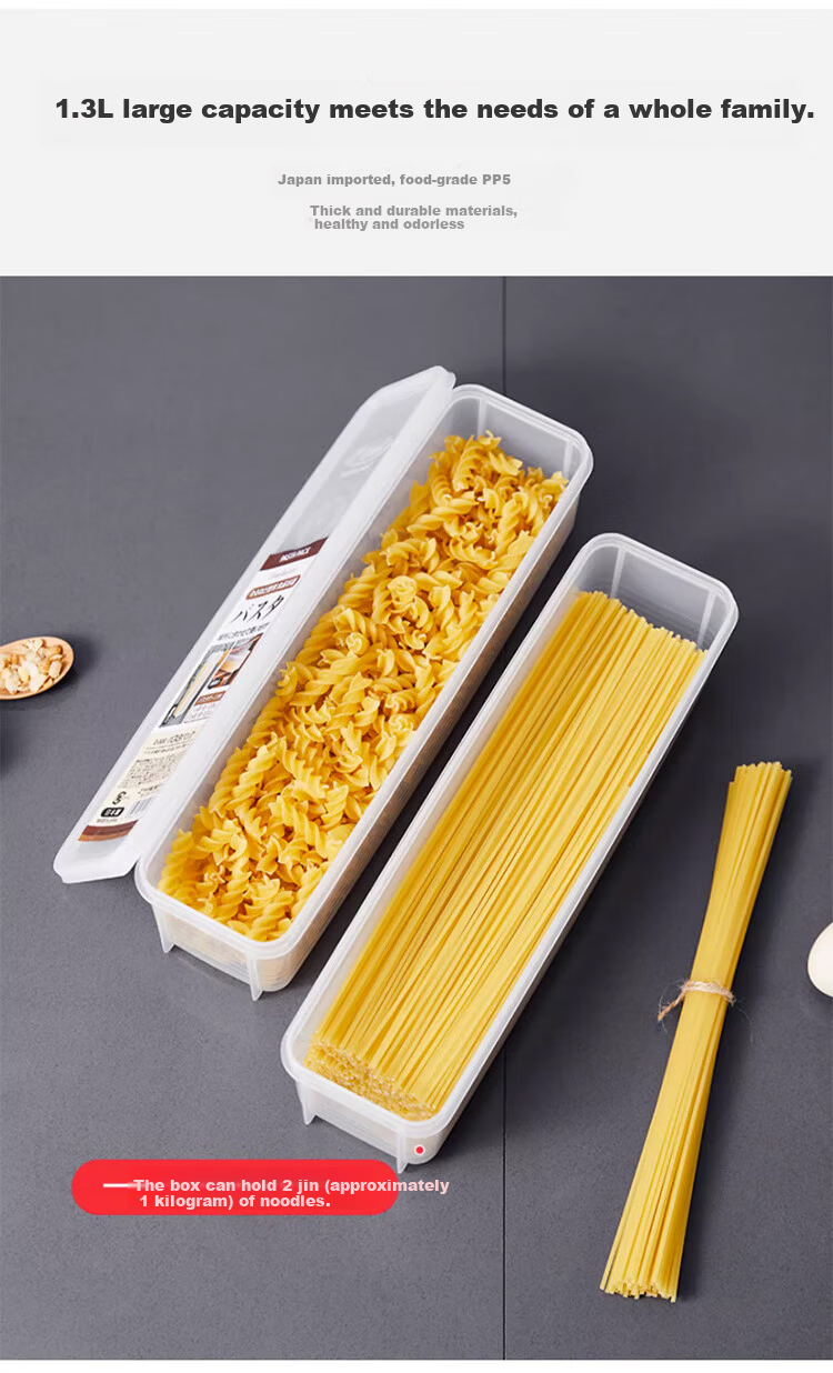 Daisy Leaf Imported Noodle Storage Box, Whole Grain Hanging Noodles and Pasta Storage Container, Kitchen Noodle Box 1.3L*2 10