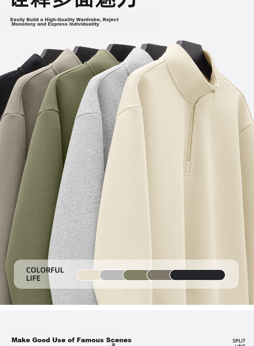 JEEP SPIRIT Men's Sweatshirt Spring Autumn Sports Breathable Casual Men's Top 2026 New Trendy Versatile Jacket for Men 9