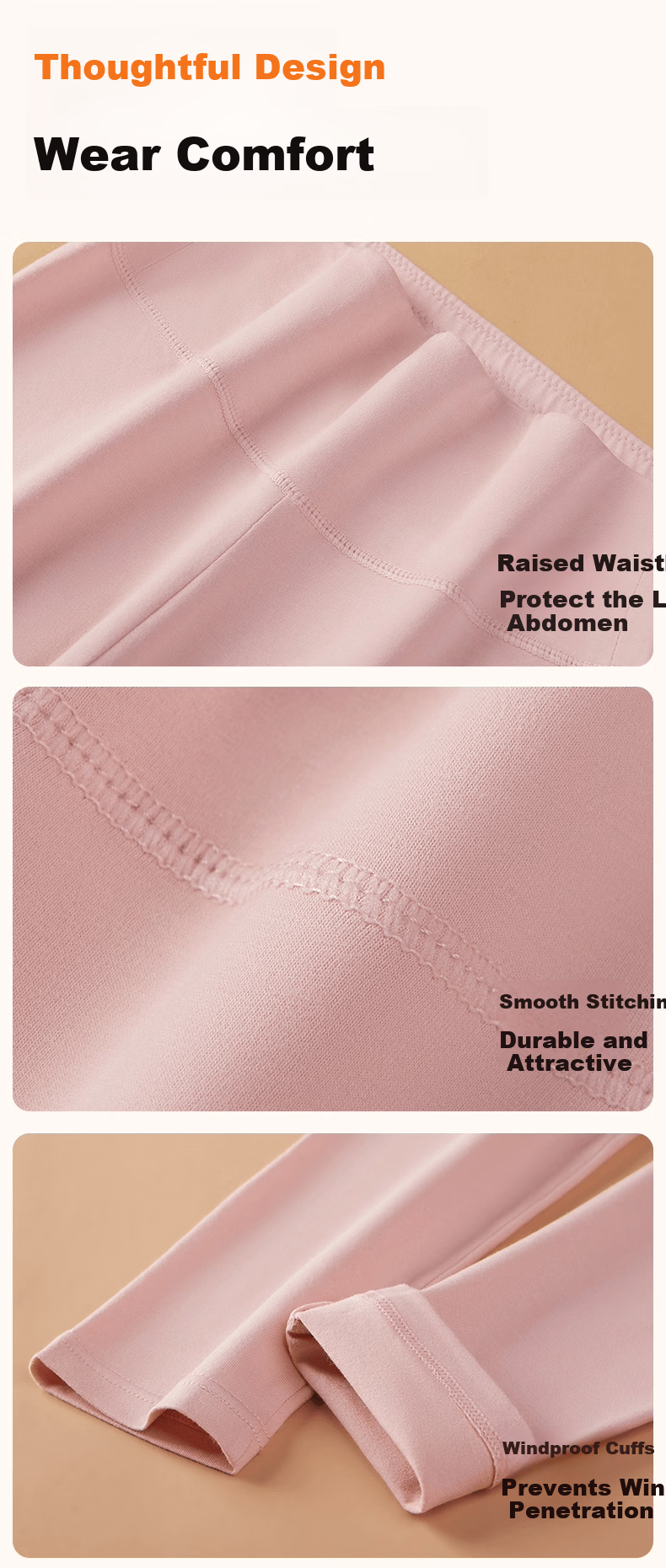Urban Beauty 95% Cotton Women's High-Waist Thermal Leggings Thin Cotton-Lined Pants Antibacterial Warm Autumn Winter 10A 15