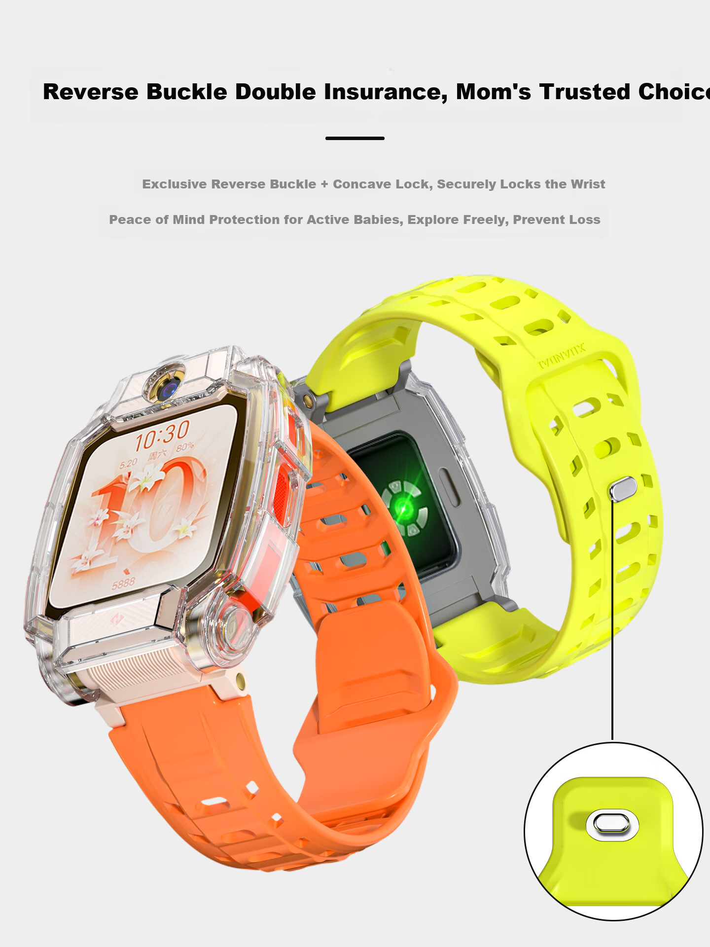 CHENSONG Silicone Breathable Mesh Strap for Xiaotiancai Z/Q/N/Y/D Series Kids' Smartwatch Black 2