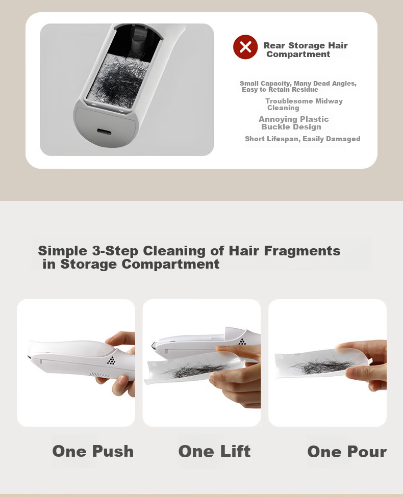 Beingmate Baby Hair Clipper Silent Waterproof Rechargeable Automatic Hair Suction Infant Hair Trimmer Baby Haircut Tool 7