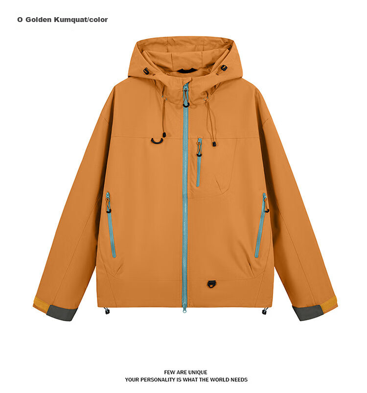 Romon Unisex Hooded Softshell Jacket Spring Autumn Couple Dopamine Windproof Outdoor Mountaineering Coat Dusty Green XL 10