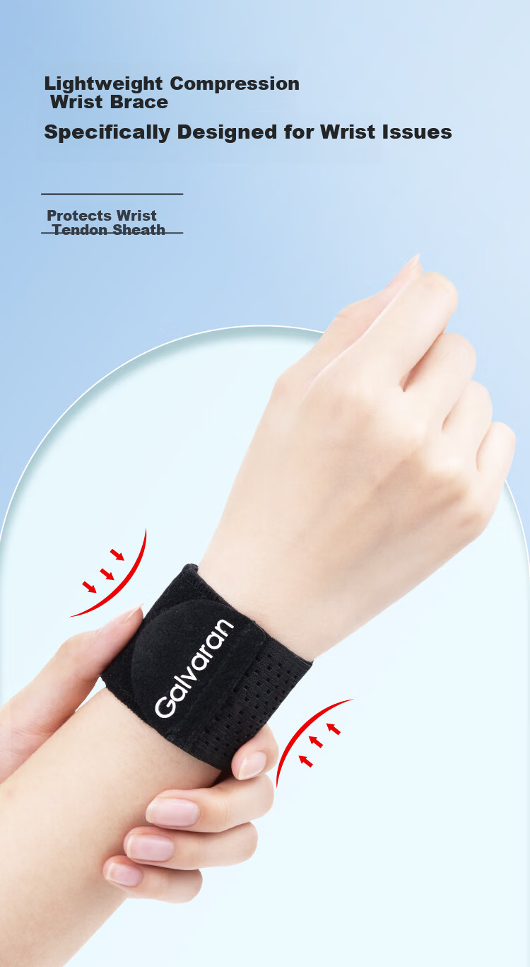 GALVARAN Wrist Support Brace for Tendon Sheath Wrist Sprain Unisex Pain Relief Sports Fitness Joint Stabilizer Lightweight Sleeve [Gray] 1