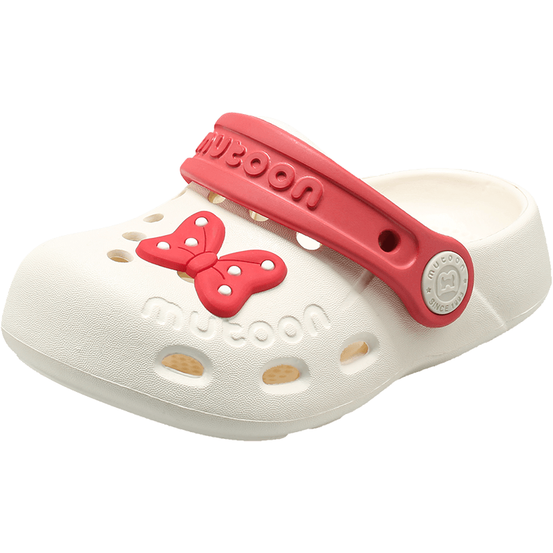 Mutong Kids Slippers Size 26 Summer Girls Baby Hole Shoes Cute Colorful Ribbon Beach Shoes Boys Water Play Shoes Bright Red 130