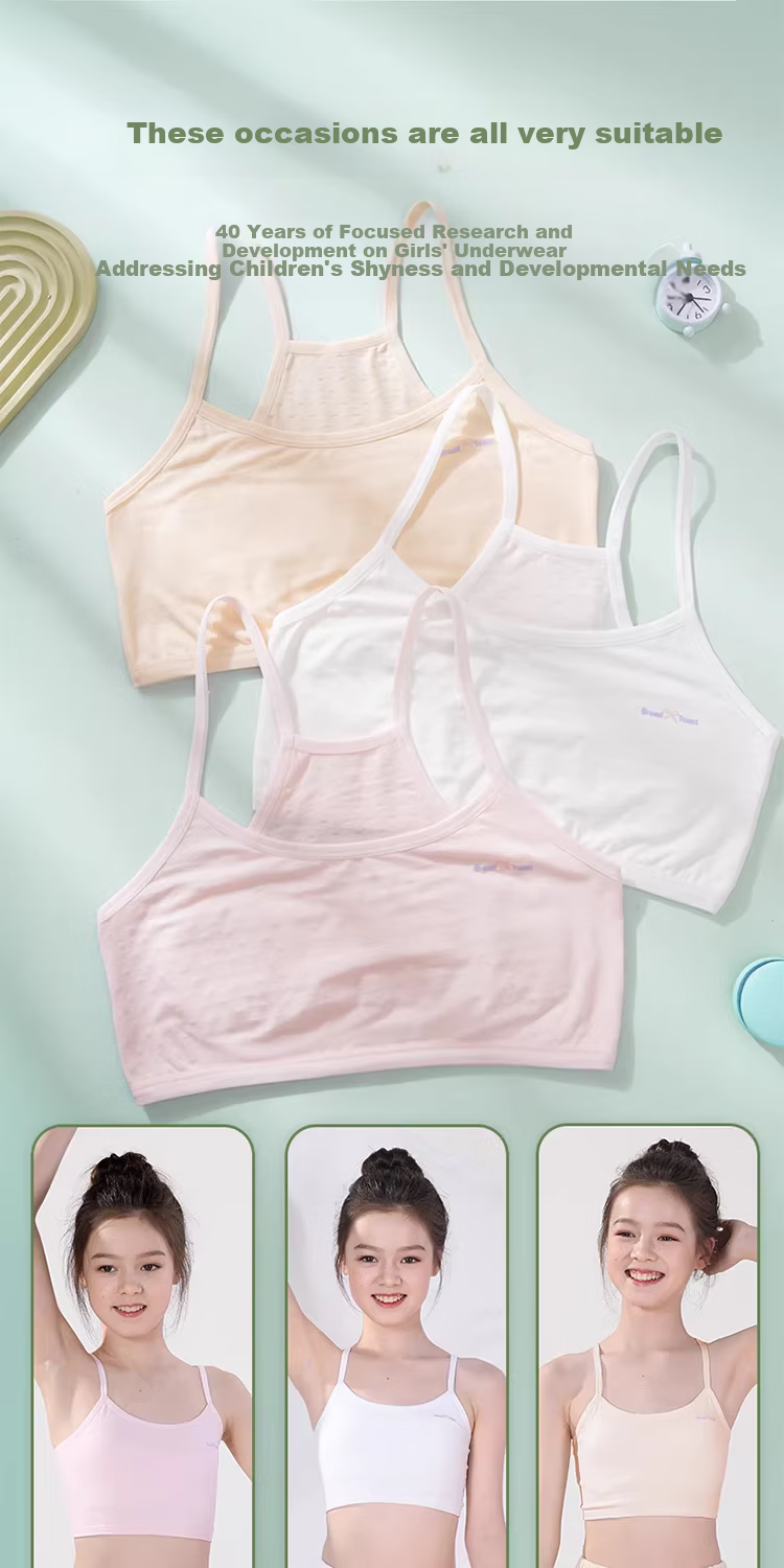 Yuzhaolin Girls' Developmental Underwear Growth Innerwear Camisole for Elementary School Girls Anti-Protrusion Stage One Vest 9