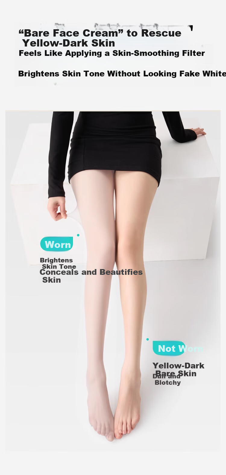 JOAE Women's 0D Ultra-Thin Summer Sheer Mint Green Mambo Skin-Enhancing Pantyhose Anti-Snag Sunscreen Bare-Leg Effect 10