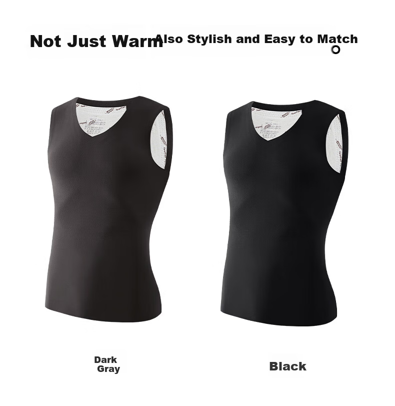 Langsha Men's Thermal Vest 90% White Duck Down Filled 10A Antibacterial Camellia Oil Cold-Resistant Heating Base Layer Winter Vest 20