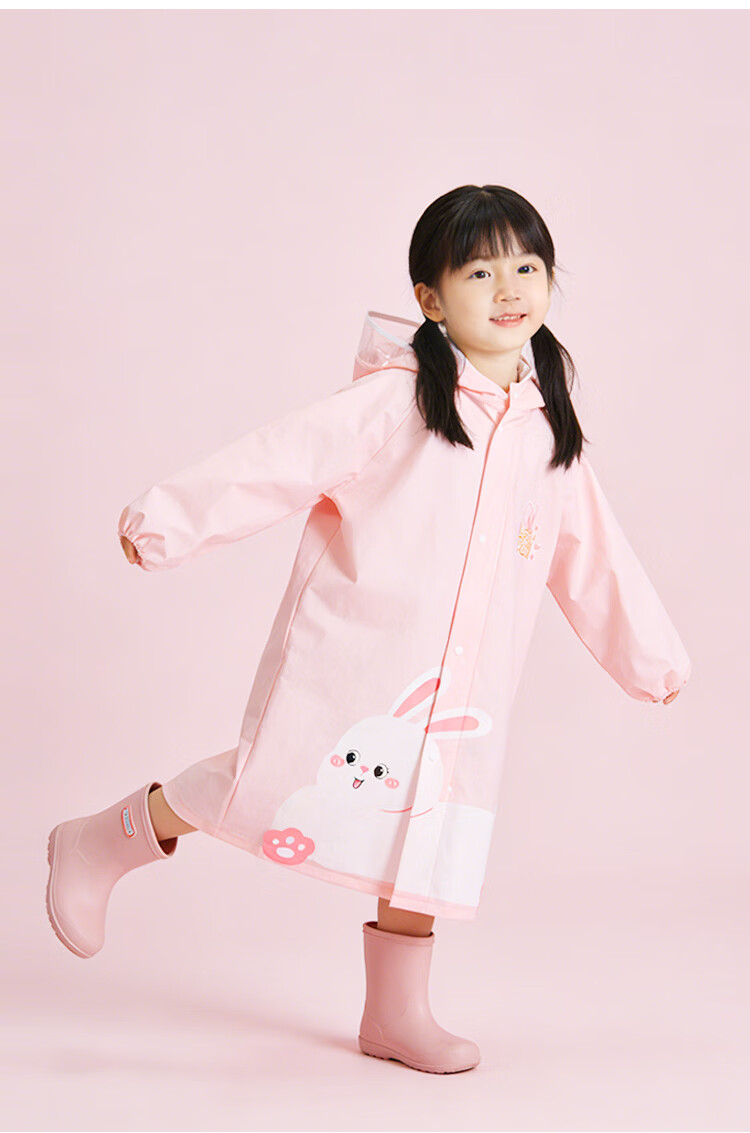 Deli Kids Raincoat for Primary and Secondary Students with Backpack Cover, Extended Full-Body Waterproof, Skin-Friendly and Soft 7