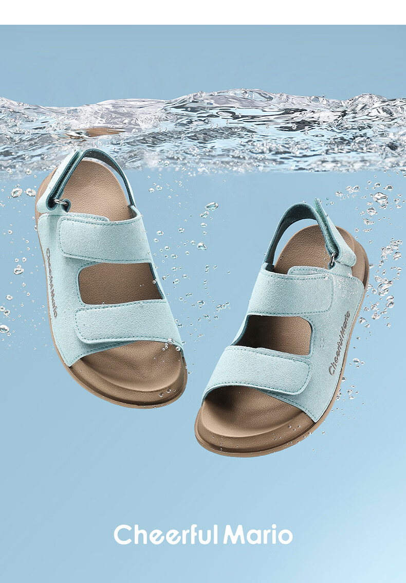 Cheerful Mario 2026 Summer New Girls' Sandals Kids Boys Soft Sole Breathable Outdoor Children Big Kids Beach Shoes 18