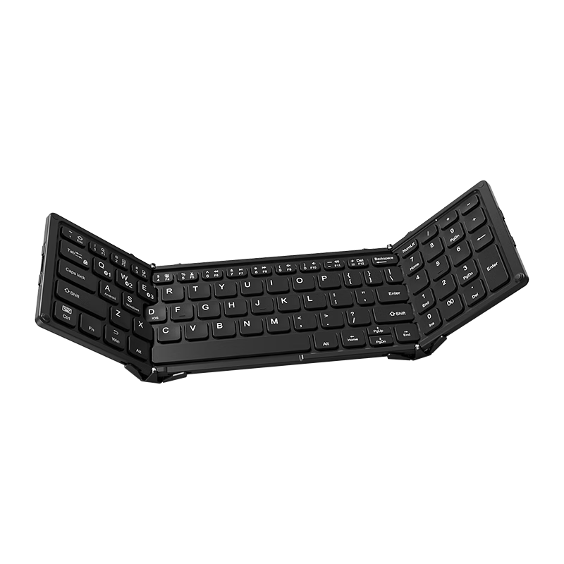 B.O.W Hangshi HB318S Foldable Wireless Bluetooth Charging Keyboard Portable Silent Numeric Keypad for iPad Huawei Xiaomi Smartphones Gray Black
