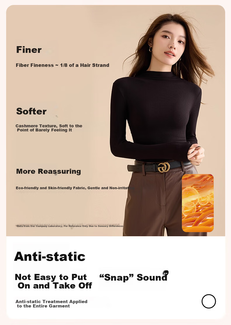 LangSha Women's Thermal Thickened Ribbed Base Shirt Autumn Winter 2025 New Half Turtleneck Knit Elegant Top 11