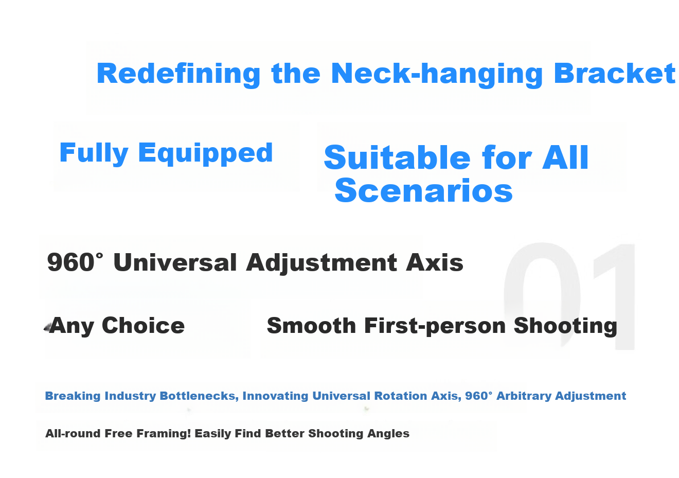 Philips Neck Hanging First-Person View Shooting Device Outdoor Sports Cycling Fishing Live Chest Mount Stabilizer Compatible with Apple and Android Universal Vlog Shooting Stand 2335 7