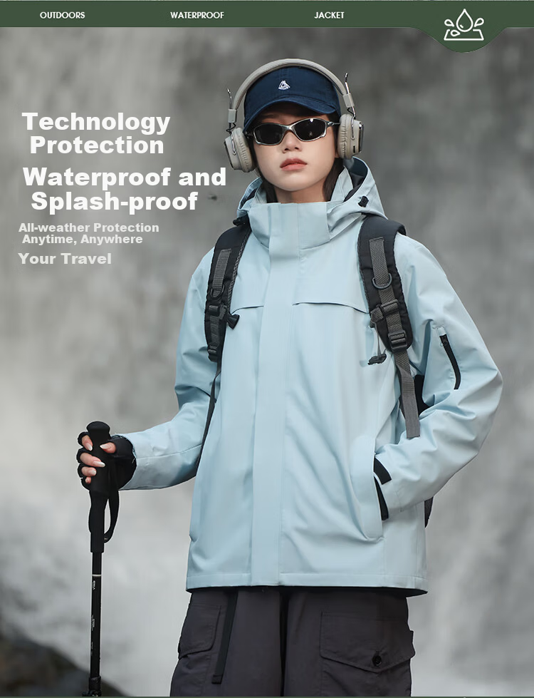 JEEP SPIRIT Unisex Red 3-in-1 Outdoor Waterproof Jacket Hiking Coat S 4