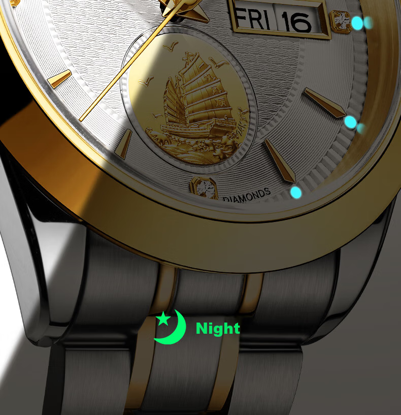 Aiworchi Men's Pure Gold 999 Automatic Mechanical Watch Swiss Top 10 Brand Luxury New Year Gift 12