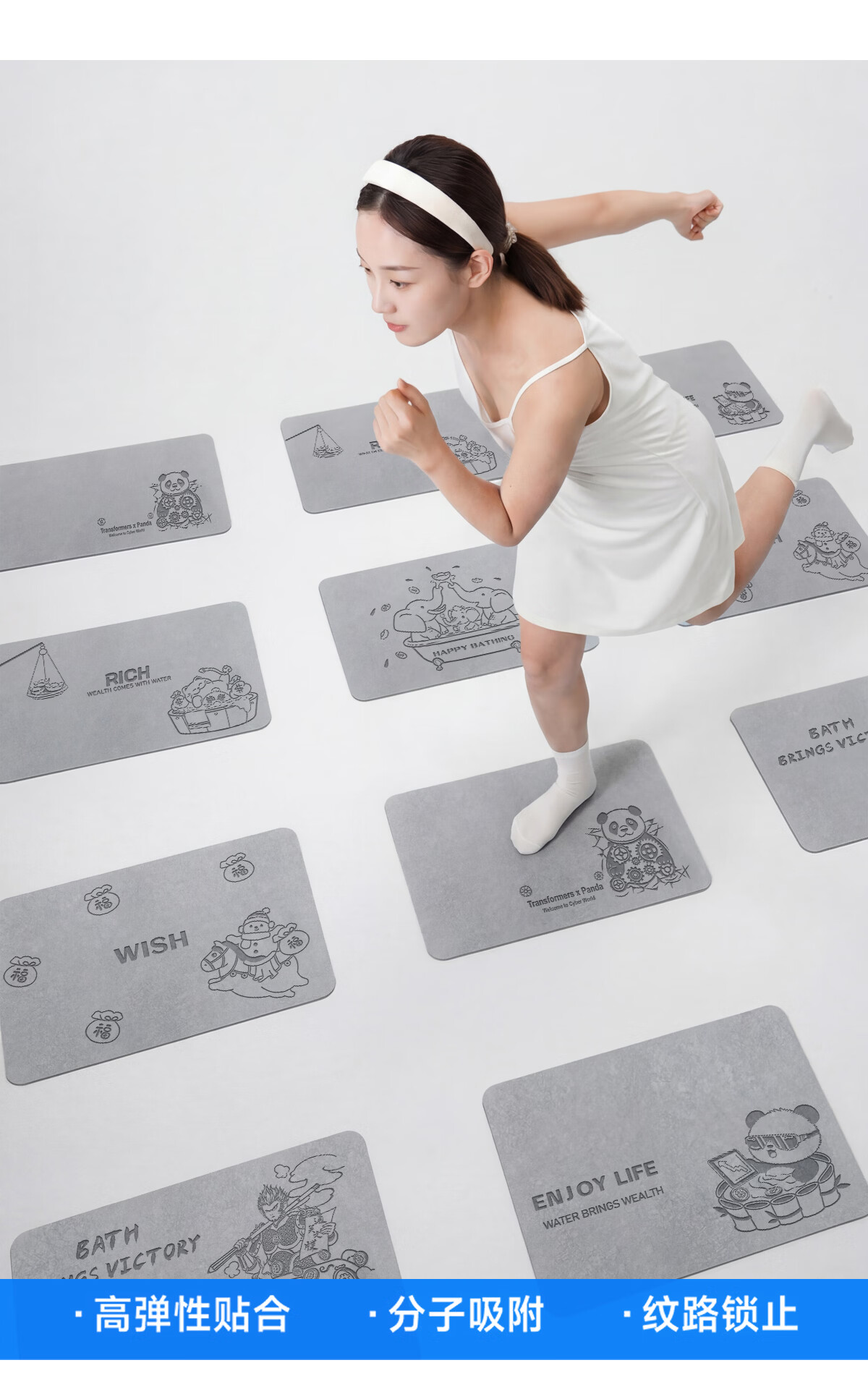 Fengliang Bathroom Absorbent Non-Slip Bath Mat Quick-Dry Thickened Floor Mat for Toilet and Washroom 12