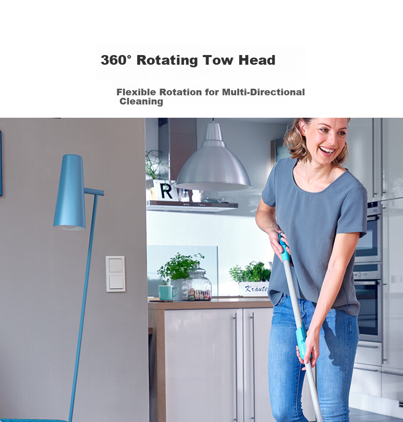 Likui German Imported 32cm Rotating Mop with 1 Cloth and Bucket Set, Telescopic Handle, Hands-Free Washing, Household Floor Cleaning Tool 7