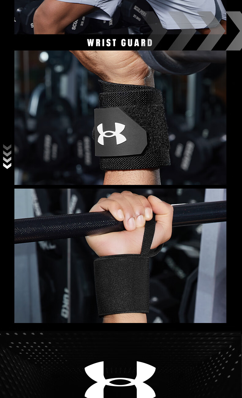 Under Armour Wrist Wraps (2 Pieces) Fitness Bench Press Push-up Compression Bands Badminton Tendonitis Wrist Injury Support 23