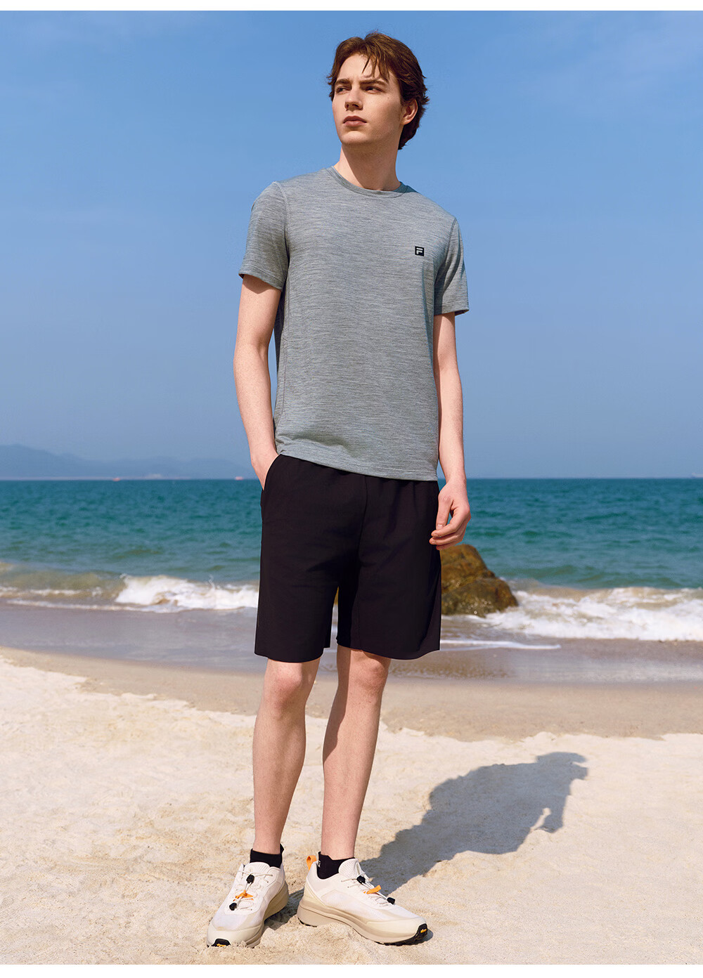 FILA Official Men's Knitted Short Sleeve Shirt 2026 Summer Fitness Sports Basic Crew Neck Merino Wool T-Shirt 17
