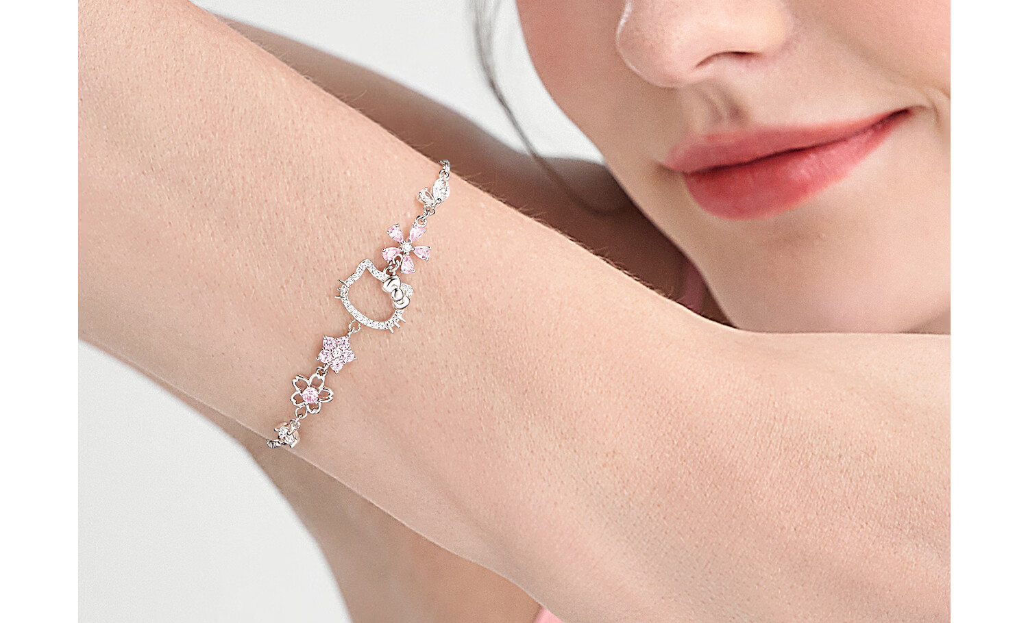 ChaoSeHui Hello Kitty Peach Blossom Fate Girls Children's Bracelet Birthday Gift for Girls Friendship Bracelet 6106 16