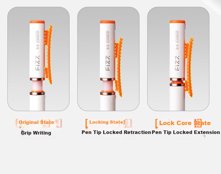 Fizz 2nd Generation Precision Pen CS Dual Ballpoint Tip Black Technology Retractable Gel Pen Quick-Dry Smooth Anti-Drop Exam Writing Pen White for Middle and High School Students 4