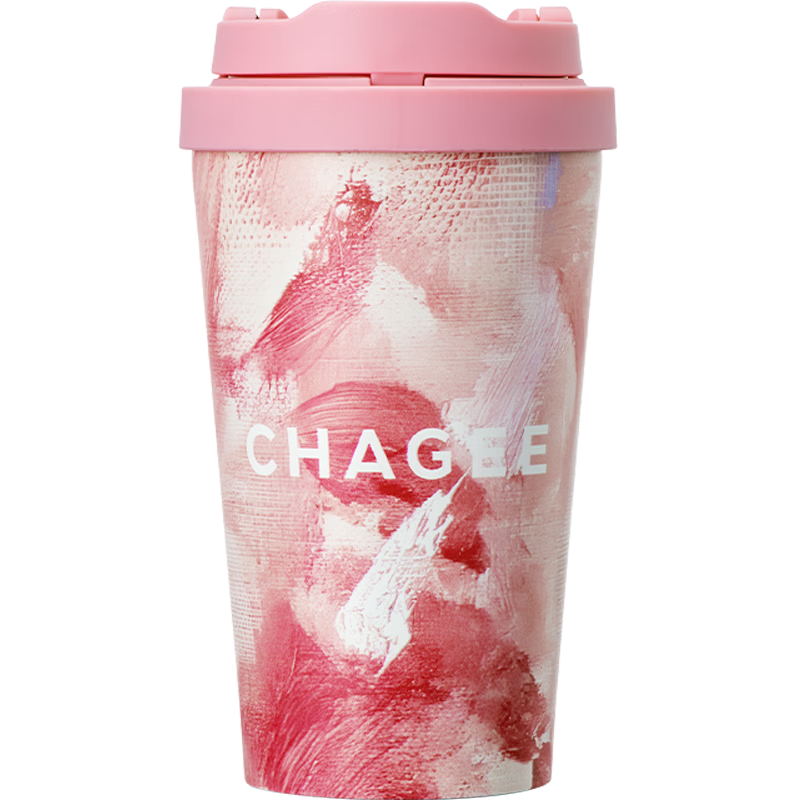 CHAGEE Insulated Mug, 316L Stainless Steel, Locking Lid Coffee Cup, Tea Cup, Children's Day Gift, Rose Bush Pink
