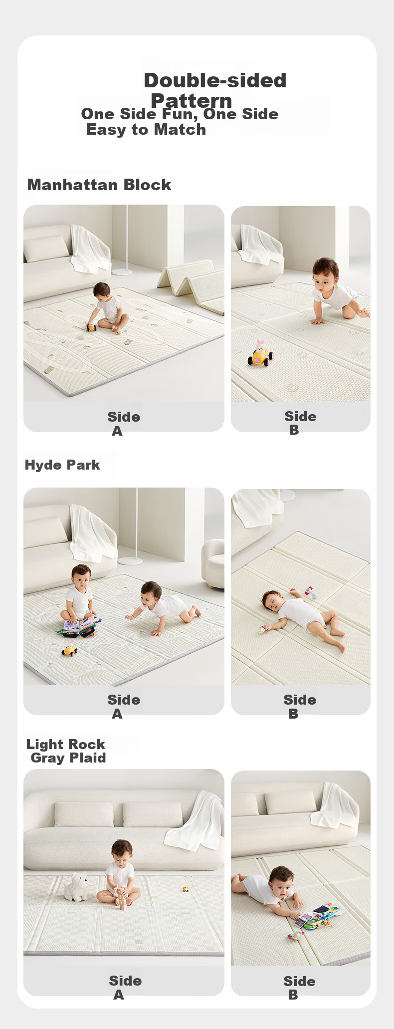 Babycare Antibacterial XPE Foldable Crawling Mat Baby Play Mat Infant Toddler Floor Mat - Hyde Park 150*180*2cm 10