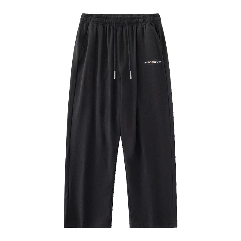 Warrior Men's Summer Ice Silk Casual Pants Loose Thin Sports Straight-Leg Wide-Leg Pants