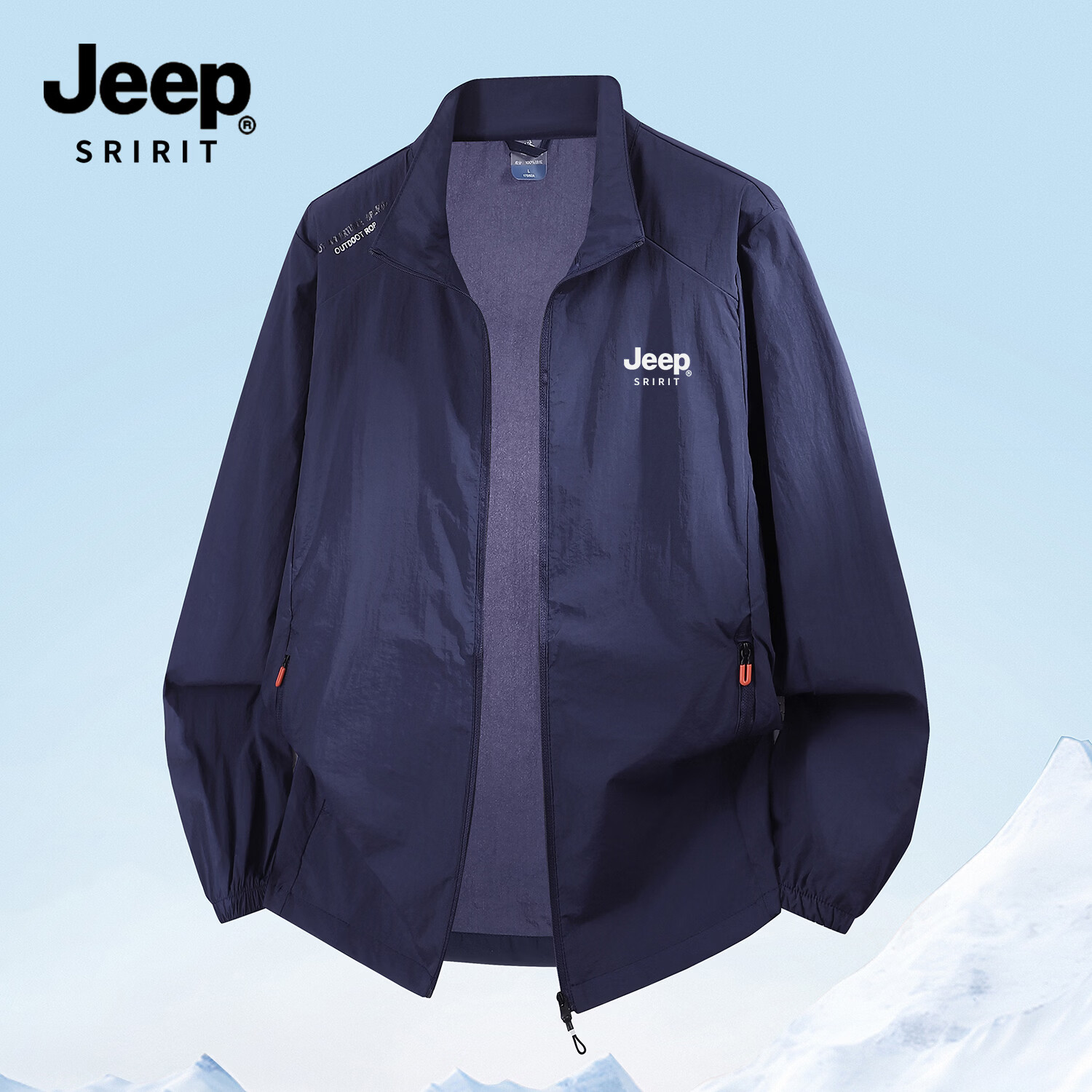 JEEP SPIRIT Men's Summer Lightweight Quick-Dry Sun Protection Jacket Thin Sunproof Fishing Shirt ZH9915 Dark Blue M