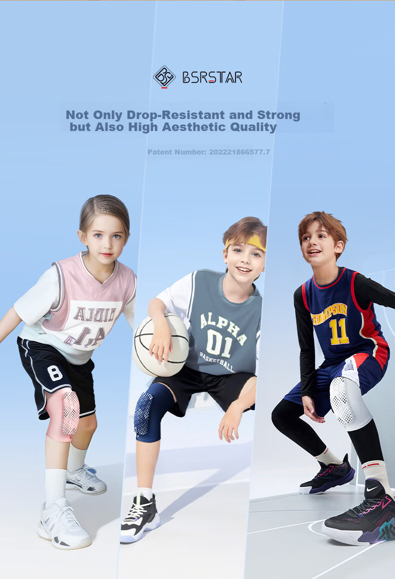 Bestray Children's Knee Pads, Basketball Sports Anti-Fall Professional Protective Gear, for Ages 6-12, Elementary School Students, Soccer-Specific Knee Impact Protectio 6