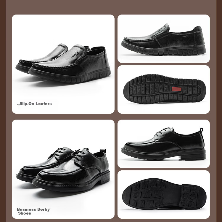 Jingzhenlianggong Men's Business Formal Moisture-Wicking Breathable Non-Slip Durable Soft Genuine Leather Shoes Black Top-Grain Leather Size 43 17