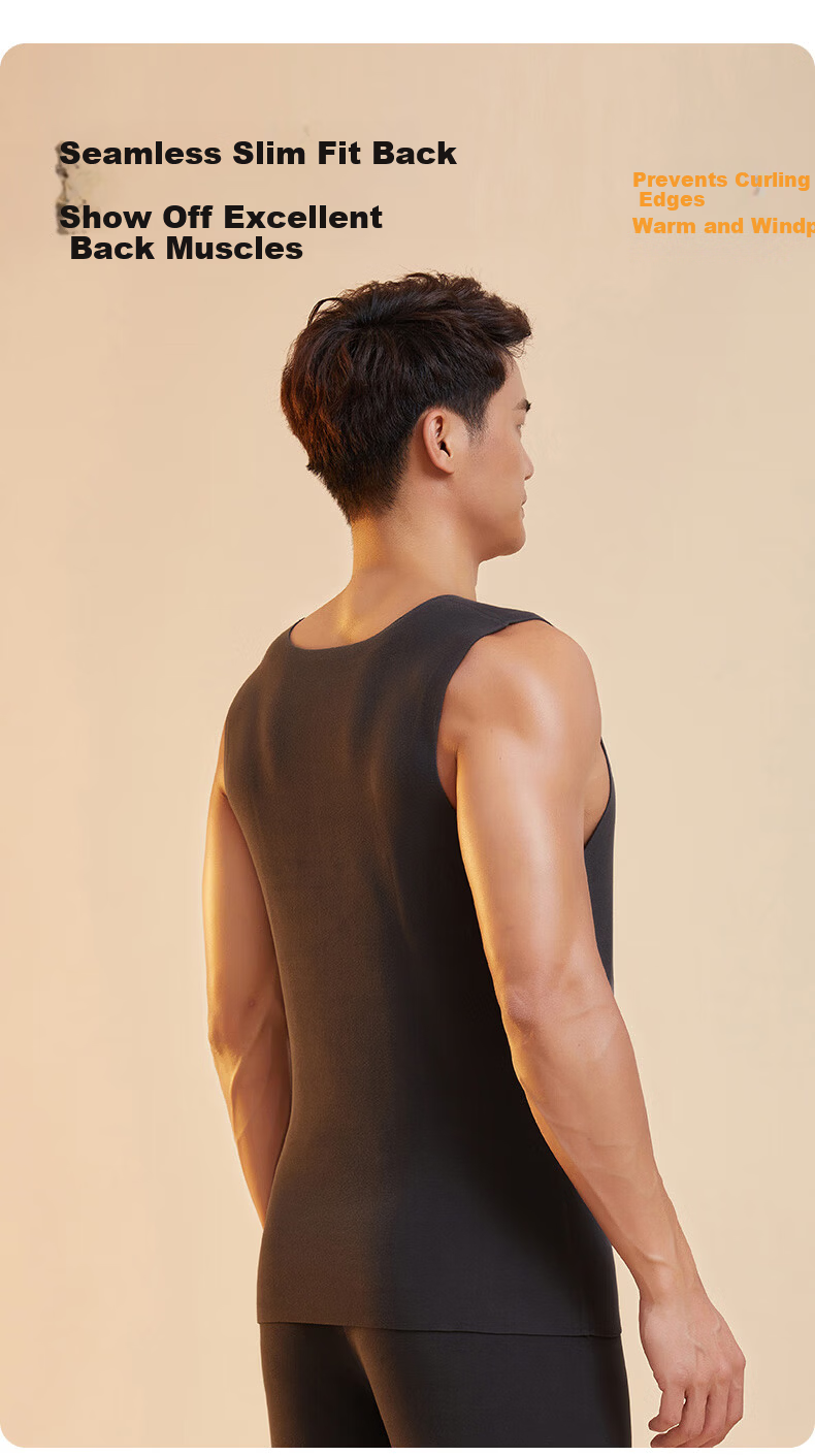 Langsha Men's Thermal Vest 90% White Duck Down Filled 10A Antibacterial Camellia Oil Cold-Resistant Heating Base Layer Winter Vest 18