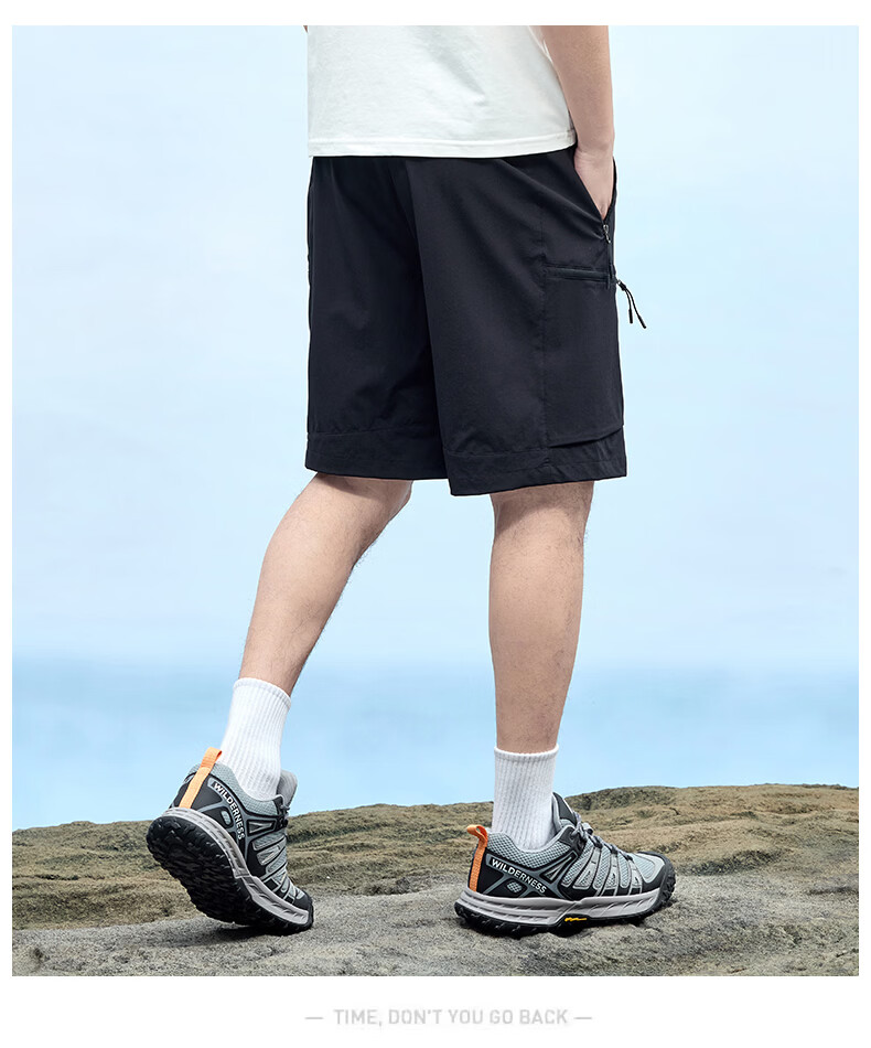 JEEP Men's Summer Breathable Loose Fit Sports Quick-Dry Casual Black Shorts 4XL 11
