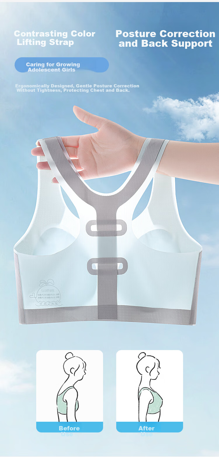 Xueqiman Junior High and High School Girls Bra for Adolescent Girls Development Period Youth Children's Underwear 3
