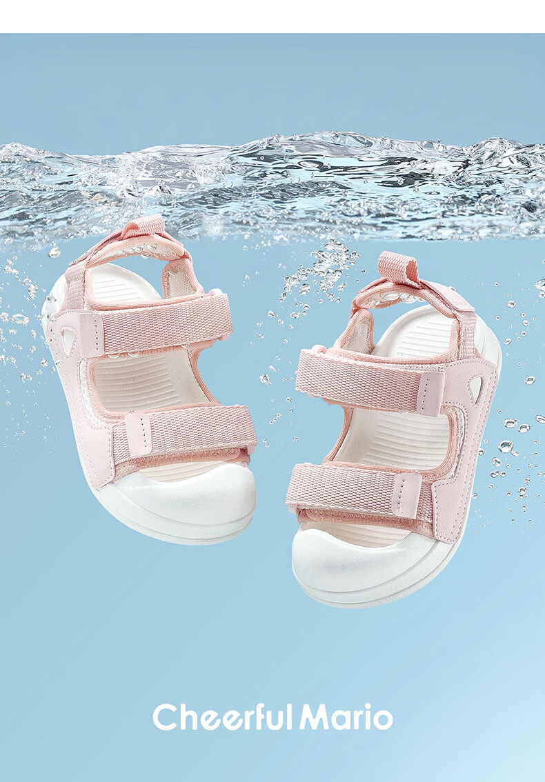 Cheerful Mario Kids Summer Sandals Boys Girls Outdoor Soft Sole 2026 New Breathable Casual Korean Style Toddler Shoes 14
