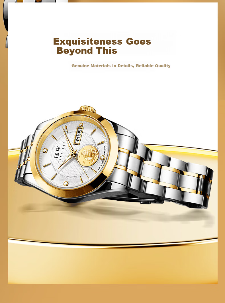 Aiworchi Men's Pure Gold 999 Automatic Mechanical Watch Swiss Top 10 Brand Luxury New Year Gift 15