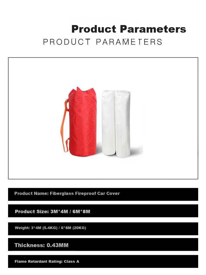 Minggu Automotive Fire Blanket Car Fireproof Blanket New Energy Electric Vehicle Firefighting Fiberglass 6m x 8m CY1530 2