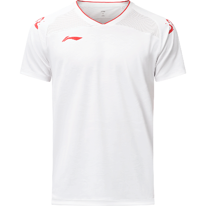 LI-NING Unisex Badminton Jersey International Star Competition Shirt Sports T-Shirt White 3XL