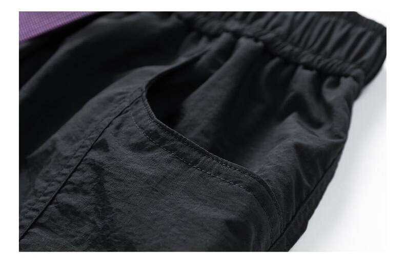Fingercroxx IT American Style Loose Fit Work Shorts 2026 Summer Men's Lightweight Simple Quick-Dry Knee-Length Shorts Black 2XL 21