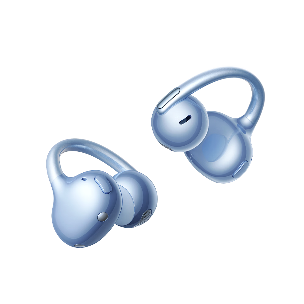 BASEUS [Latest Model 2026] MC2 S Comfortable Ear Clip Bluetooth Headphones, Open-Style Non-In Sports Call Noise Reduction AI Translation Long Battery Life Aurora Blue