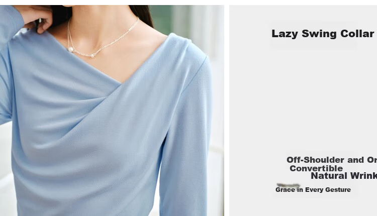 Semir Women's Spring Long Sleeve T-Shirt Short Asymmetric Off-Shoulder Slim Fit Top 2026 109126101001 18