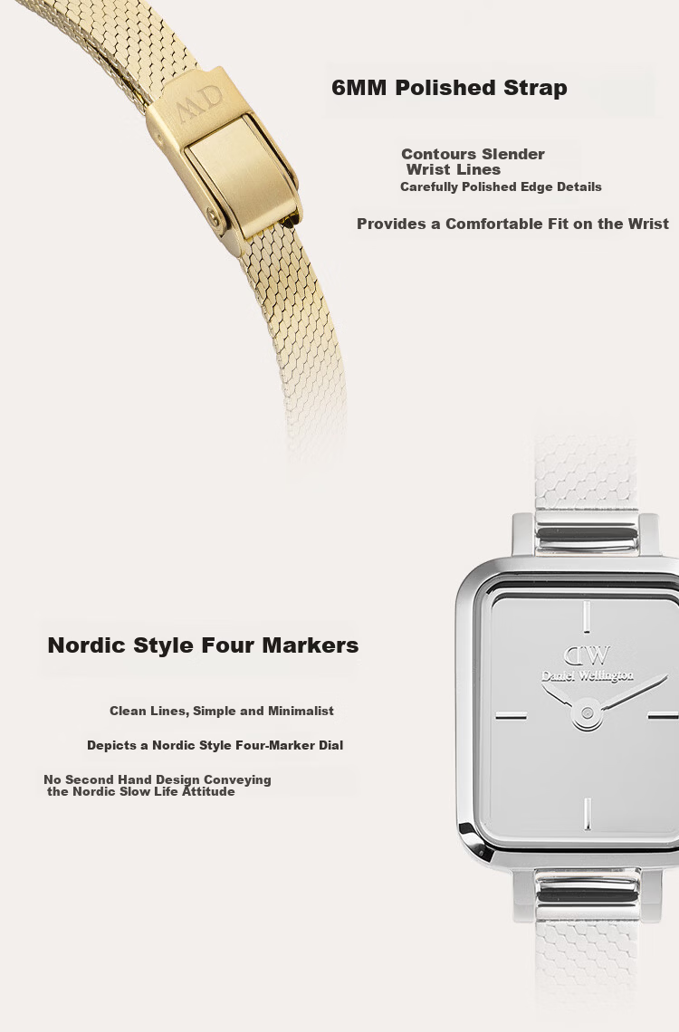 Daniel Wellington DW800 Women's Watch Small Square Fashion Ladies Watch Birthday Gift for Girlfriend 5