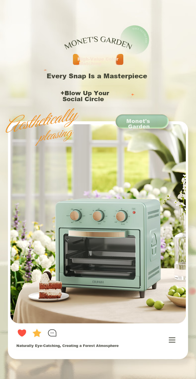 OUNIN Air Fryer Oven Household Air Fryer Electric Oven Combo Multifunctional 12L White 5