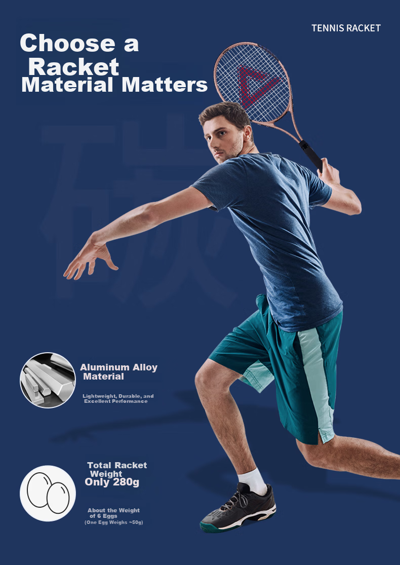 PEAK PK-690 Tennis Racket Set for Adults, Men, Women, and Students Beginner Single Racket Gold 2