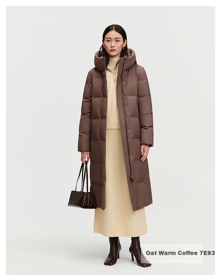 BOSIDENG Women's Winter Goose Down Long Hooded Business Warm Coat Hot Sale 24