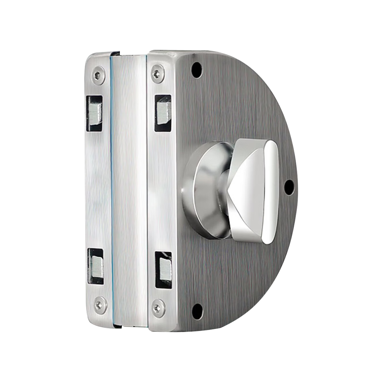 Dipuer Glass Door Lock, Stainless Steel Rust-Proof Anti-Theft Lock, No Drilling Required, Office And Store Sliding Double Door Lock