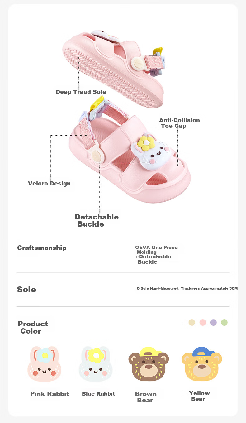 Balabala Kids Slippers Boys Summer Toddler Girls Closed-Toe Home Shoes Outdoor Baby Clog Sandals Children Cool Slippers 2