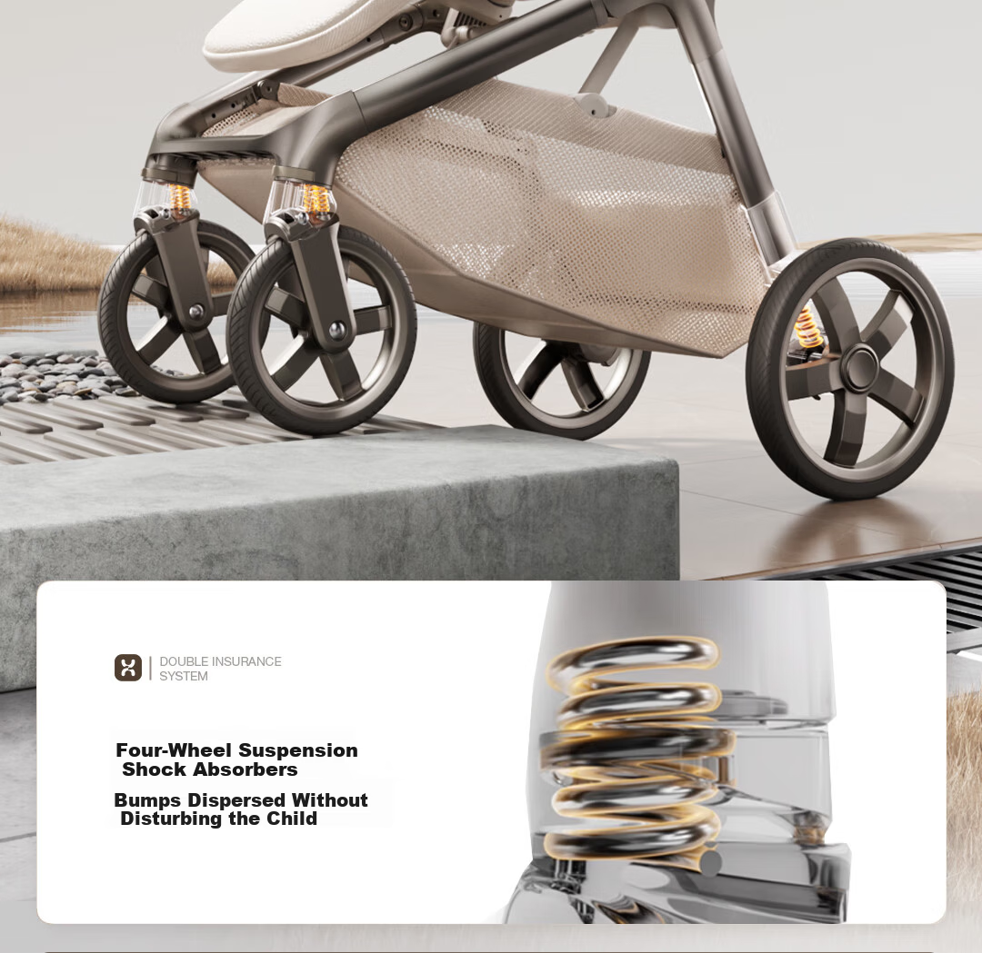 Hakada Newborn Baby Stroller Reversible High Landscape Lightweight Infant Stroller Convertible Seat and Recline Yun Jin Gray 6