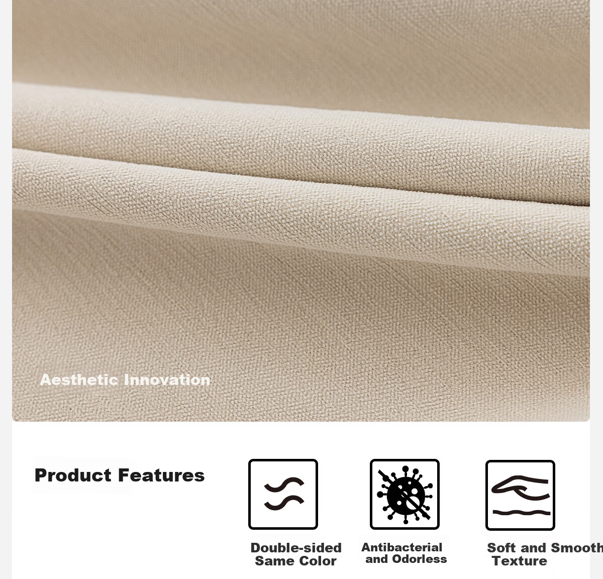 Golden Cicada Home Blackout Double-Sided Chenille Curtains Hooked Cream Color 270x250cm 7