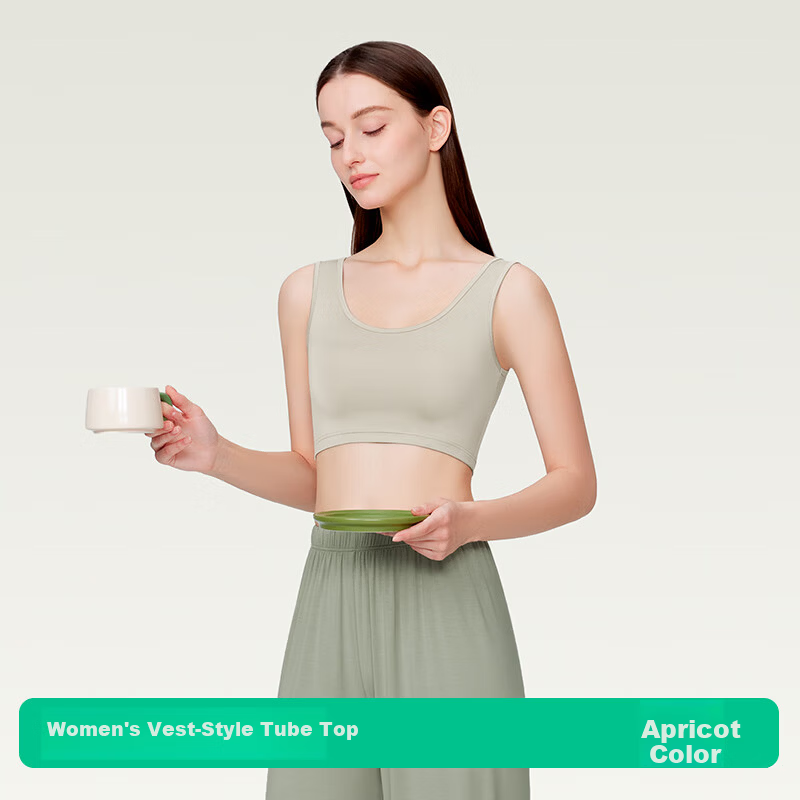 Jianyun Modal Thin Crop Cami Tank Top Women Anti-Exposure Innerwear Short Ice Silk Sports Bra Summer