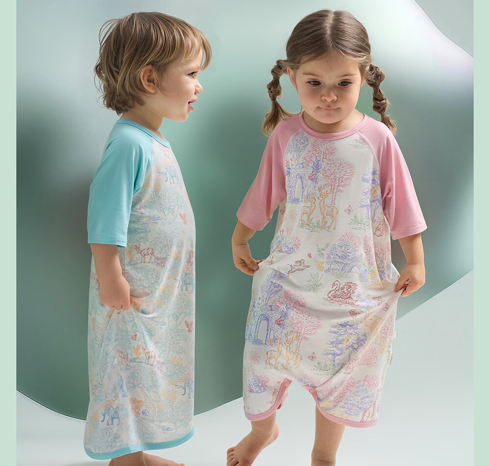 Betis Baby Summer Sleeping Bag Fetal Skin Children's Sleepwear Baby Sleep Dress Anti-Kick Quilt Belly Protection Robe Size 90 11